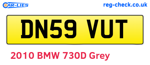 DN59VUT are the vehicle registration plates.