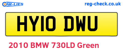 HY10DWU are the vehicle registration plates.