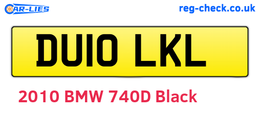 DU10LKL are the vehicle registration plates.