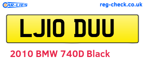 LJ10DUU are the vehicle registration plates.