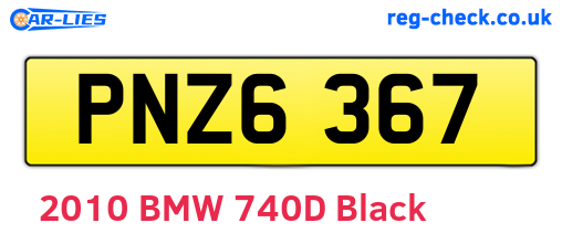 PNZ6367 are the vehicle registration plates.