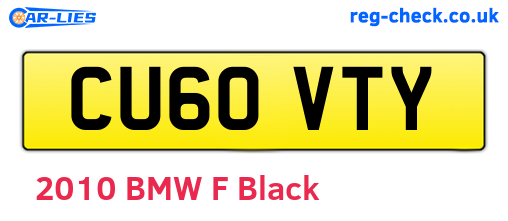 CU60VTY are the vehicle registration plates.