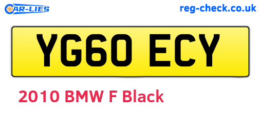 YG60ECY are the vehicle registration plates.