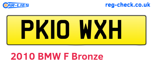 PK10WXH are the vehicle registration plates.