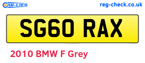SG60RAX are the vehicle registration plates.