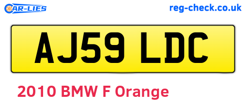 AJ59LDC are the vehicle registration plates.
