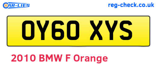 OY60XYS are the vehicle registration plates.