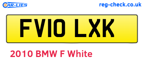 FV10LXK are the vehicle registration plates.