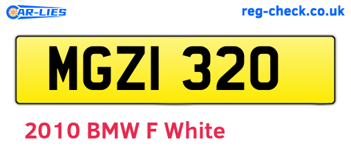 MGZ1320 are the vehicle registration plates.