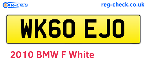 WK60EJO are the vehicle registration plates.