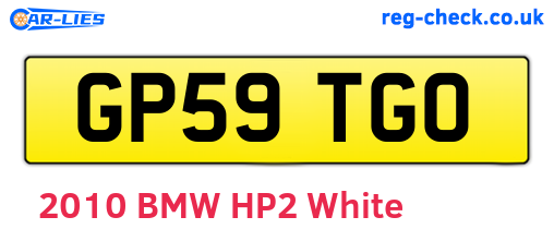 GP59TGO are the vehicle registration plates.