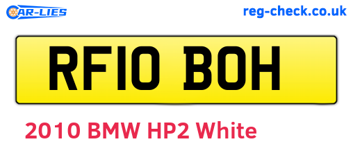 RF10BOH are the vehicle registration plates.