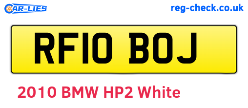 RF10BOJ are the vehicle registration plates.
