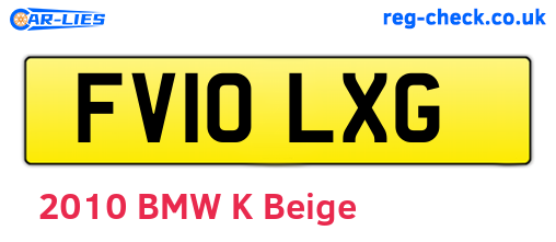 FV10LXG are the vehicle registration plates.