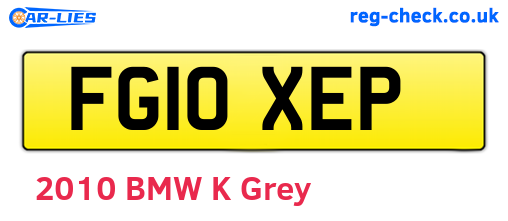 FG10XEP are the vehicle registration plates.