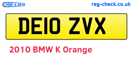 DE10ZVX are the vehicle registration plates.