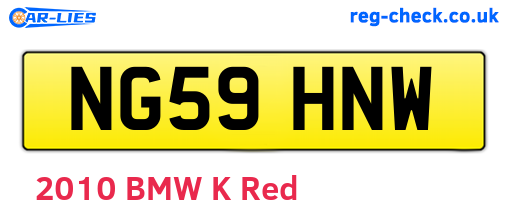 NG59HNW are the vehicle registration plates.