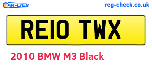 RE10TWX are the vehicle registration plates.