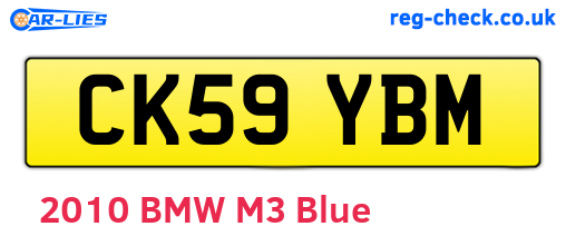 CK59YBM are the vehicle registration plates.