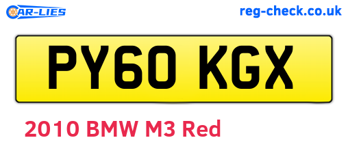 PY60KGX are the vehicle registration plates.