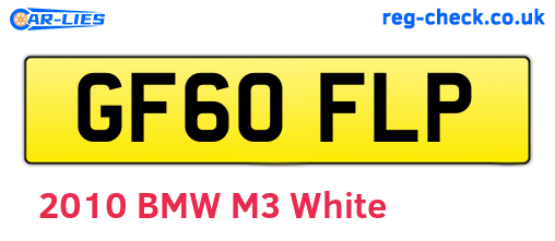 GF60FLP are the vehicle registration plates.