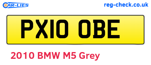 PX10OBE are the vehicle registration plates.
