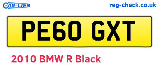 PE60GXT are the vehicle registration plates.