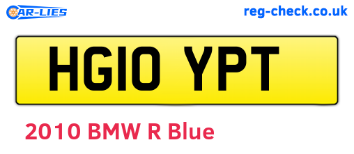 HG10YPT are the vehicle registration plates.