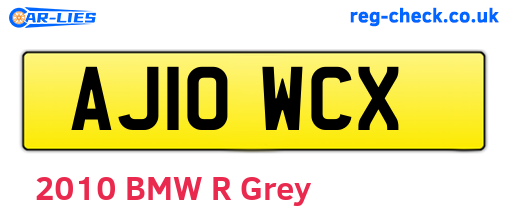 AJ10WCX are the vehicle registration plates.