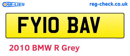 FY10BAV are the vehicle registration plates.