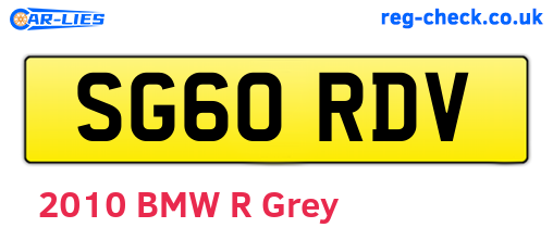 SG60RDV are the vehicle registration plates.