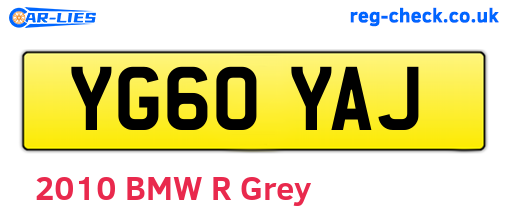 YG60YAJ are the vehicle registration plates.