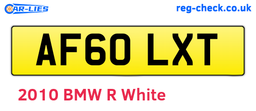 AF60LXT are the vehicle registration plates.