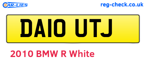 DA10UTJ are the vehicle registration plates.