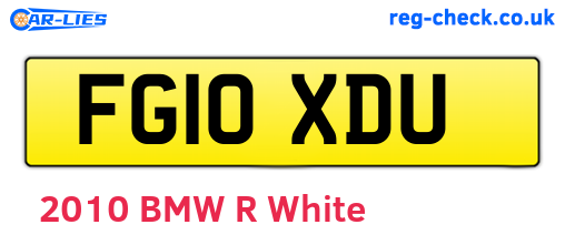FG10XDU are the vehicle registration plates.