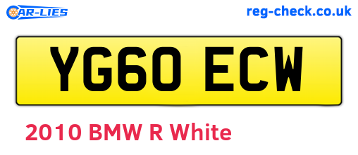 YG60ECW are the vehicle registration plates.