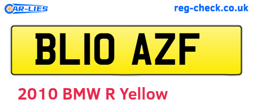BL10AZF are the vehicle registration plates.