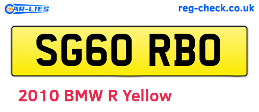 SG60RBO are the vehicle registration plates.