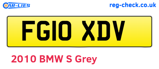 FG10XDV are the vehicle registration plates.