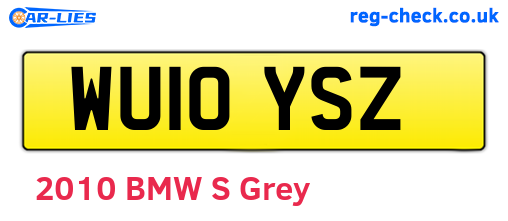 WU10YSZ are the vehicle registration plates.