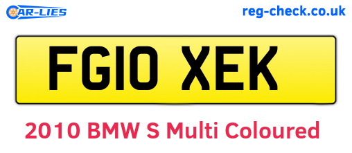 FG10XEK are the vehicle registration plates.