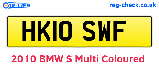 HK10SWF are the vehicle registration plates.