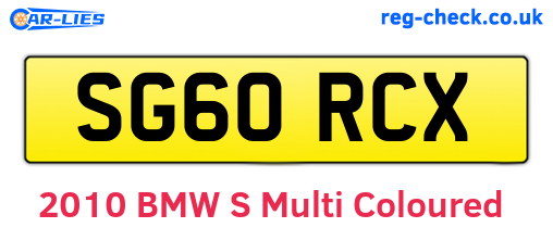 SG60RCX are the vehicle registration plates.