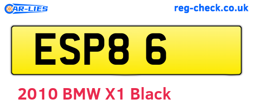 ESP86 are the vehicle registration plates.