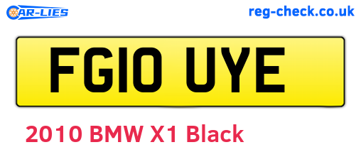 FG10UYE are the vehicle registration plates.