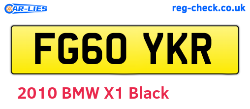 FG60YKR are the vehicle registration plates.