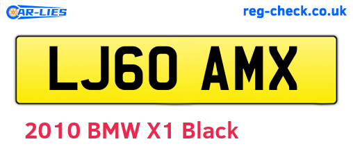 LJ60AMX are the vehicle registration plates.