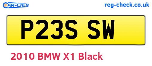 P23SSW are the vehicle registration plates.