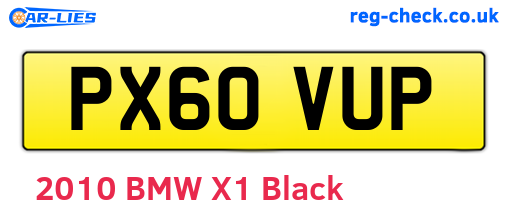 PX60VUP are the vehicle registration plates.