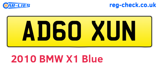 AD60XUN are the vehicle registration plates.
